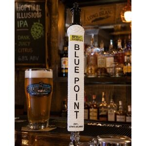 Vintage Blue Point Hoptical Illusion IPA Beer Tap Handle Lighthouse 15"